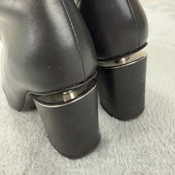 Alexander Wang Sleek Black Heeled Leather Boots Size 7 US - Picture 16 of 16